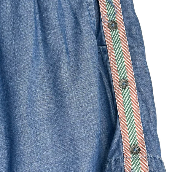 Current Air Blue Chambray Raw Hem w/Pockets Drawstring Waist Shorts sz XS - Picture 2 of 9